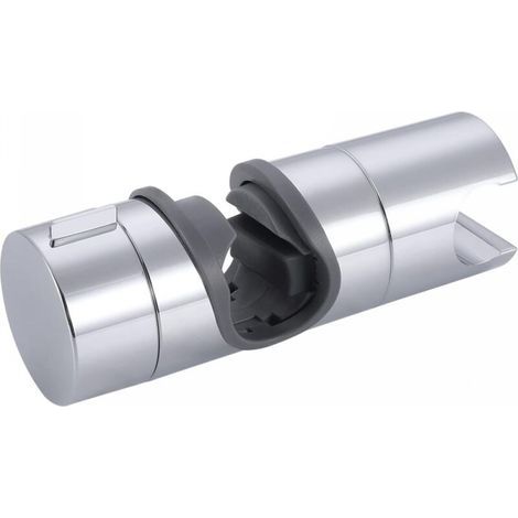 Curseur de barre de douche, support de douchette remplaçable, support de pomme de douche réglable diamètre 18-25 mm, chrome, gris, (1/5)