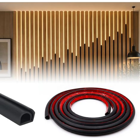 Goulotte Passe Cable Adhésif Cache pour Panneaux Acoustiques Noir 12 mm (1/5)