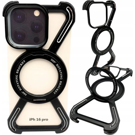 Custodia per iPhone 16 PRO Armored Magsafe Metal Case Titanium 360 Holder (1/5)