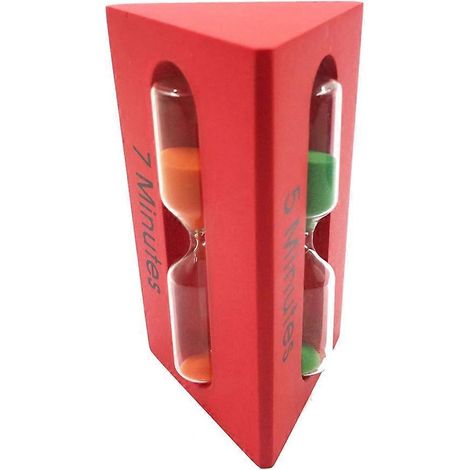 Sablier en bois, compatible avec les minuteries de 3, 5 et 7 minutes, ornement rouge (1/2)