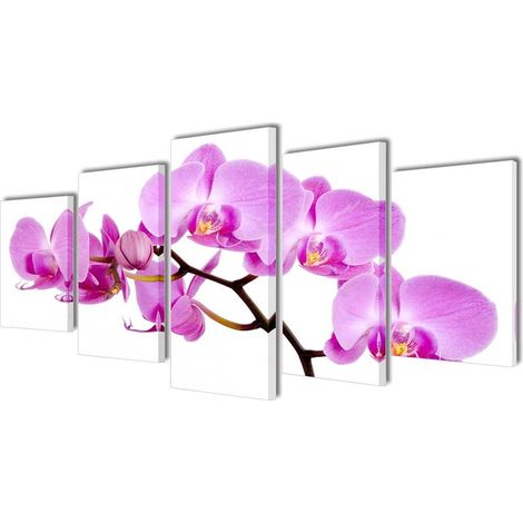 Set de 5 tableaux muraux orchidée en toile imperméable 200 x 100 cm - PANGIVO (1/3)