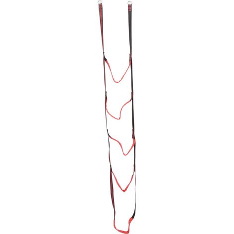 Échelle de corde pliable à 5 marches en nylon pour embarquement facile, idéale pour les bateaux pneumatiques, pontons, voiliers, kayaks et bateaux à moteur (rouge). (1/5)