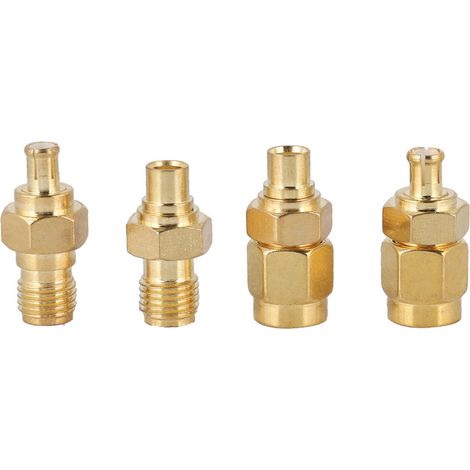 Adaptateur MCX vers SMA en laiton nickelé, impédance 50 ohms, 4 pièces, pour antenne radio (1/4)