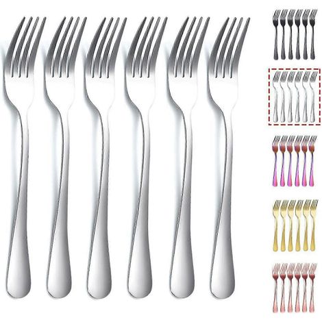 Ensemble de 6 fourchettes de table dorées en acier inoxydable de 20,7 cm (8,17 pouces), idéal pour un mariage.