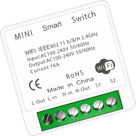 16A Smart-Home-Schalter mit App-Fernsteuerung, Mini-WLAN-Schalter, Tuya-kompatibel (1/5)