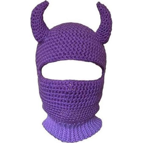 Bonnet tricoté, masque intégral, bonnet en laine, cagoule, pour Halloween, violet foncé, Roland L (1/5)