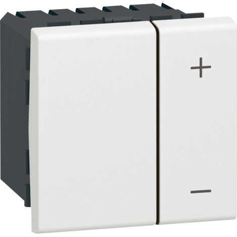 Interrupteur variateur Legrand Mosaic - 2 mod - avec neutre - 3 fils - 300 w univ - blanc - Legrand (078406)