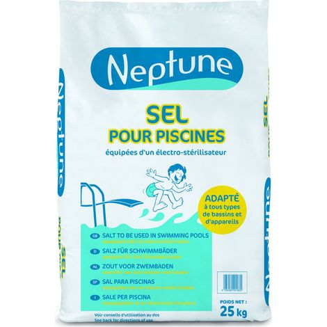 Sel pour piscines et spas – 25 kg – Sel raffiné de grande pureté – Conforme norme EN16401-Qualité A – Adapté à tous types de bassins