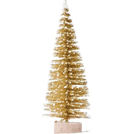 Lot de 5 décorations de Noël artificiel - Mini sapin de Noël avec base en bois - Figurines de Noël miniatures - Décoration de Noël pour bricolage - Pour décoration de table, table, bureau - (1/5)