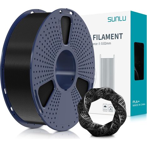 PLA+ 1,75 mm Filament für 3D-Drucker, hohe Festigkeit, 1 kg Nettogewicht, Maßgenauigkeit ±0,02 mm, Schwarz (1/5)