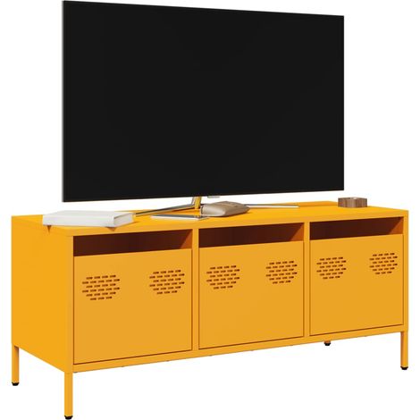 TV-Schrank Senfgelb 101,5x39x43,5 cm Kaltgewalzter Stahl