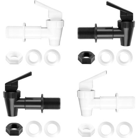 4 Pièces Robinet en Plastique pour Distributeur de Boissons, Robinet Recuperateur Eau de Pluie 3/4 Pouces Standard, Robinets Cuve Plastique Résistant Aux UV, Robinets Plastique Cuve À Eau (1/5)