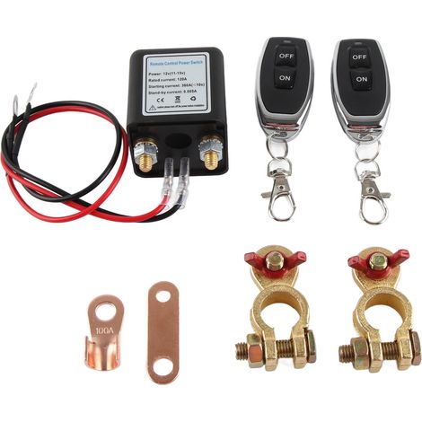Coupe-batterie voiture 12V 120A avec télécommande, interrupteur de déconnexion à borne en cuivre pour véhicule (1/5)