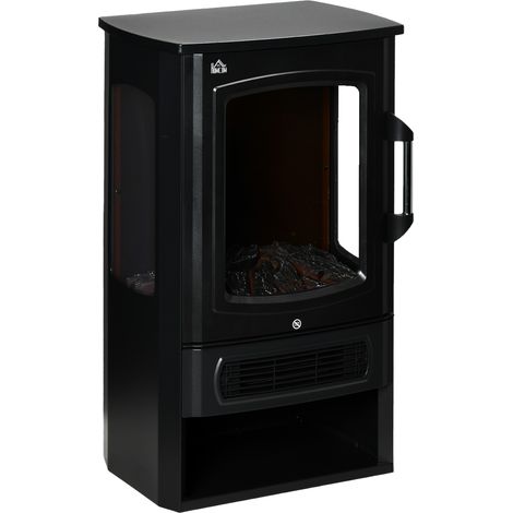 Cheminée électrique LED, cheminée sur pied, poêle à effet flamme, chauffage d'intérieur 1000/2000W, cheminée décorative, 2 niveaux de chaleur, 44,5x32x74 cm, pour une atmosphère chaleureuse (1/5)