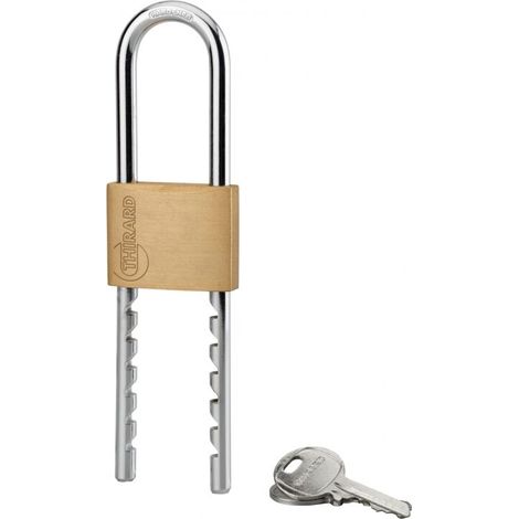 Cadenas à clé Anse Réglable, laiton, intérieur, anse acier, 50mm, 2 clés - (1/4)