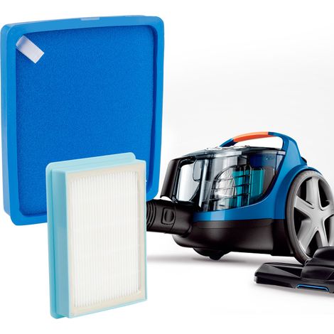 Lot de filtres compatible avec Philips PowerPro Expert FC9728 FC9732 FC9735 aspirateur - 2x Filtres de rechange (1/5)