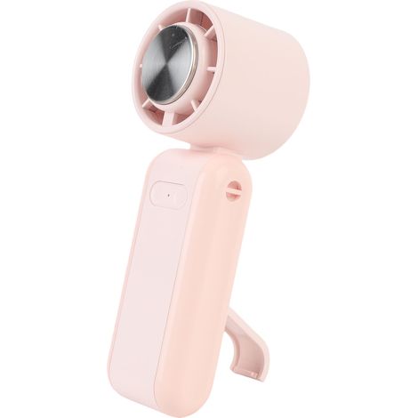 Ventilateur portable rechargeable à 5 vitesses, fonctionnant sur batterie, rose, idéal pour les activités de plein air, les voyages et le travail. (1/5)