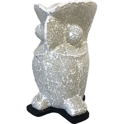 Lampe blanche en verre Chouette 33 cm (1/2)