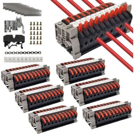 60 Pièces Bornier Electrique, Electrique Terre, Connecteur Rapide, Borne de Connexion électrique, pour Projets Bricolage Câblage - (1/5)