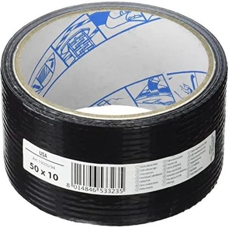 Schwarzes Gewebeband 50 mm x 10 m