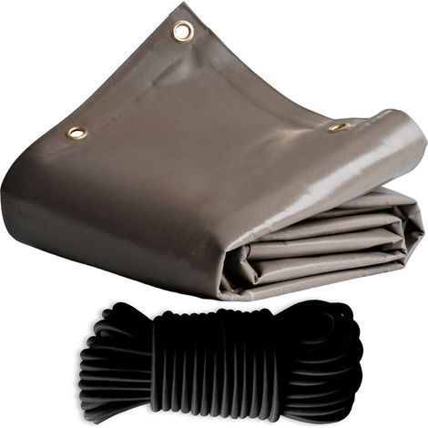 Pack Lona para Pérgola Taupe 3x4 m + Cuerda Elástica Negra 20m - Lona Pérgola TECPLAST LP640PR Garantía de 8 años