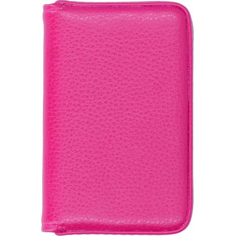 Porte-cartes de visite avec fermoir magnétique, étui à cartes professionnelles portable, cadeau pour hommes et femmes, rouge rosé 001 (1/5)