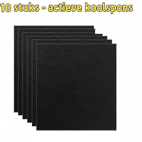 Lot de 10 éponges au charbon actif pour bac à litière pour chat filtres de rechange anti odeurs couleur noire (1/5)