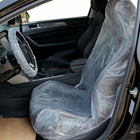 10 Stück 14580 cm Einweg-Abdeckung, transparente Kunststoff-Planenabdeckung für den Schutz von Fahrzeug- und Autositzen H2 (1/5)