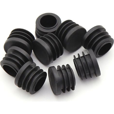 Lntyq Bouchon en Plastique Rond, 20 pièces Bouchon d'extrémité de Tube Noir Bouchon de Chaise Glisse de Meubles /Jambe Tuyau Couvercle Insert 25mm