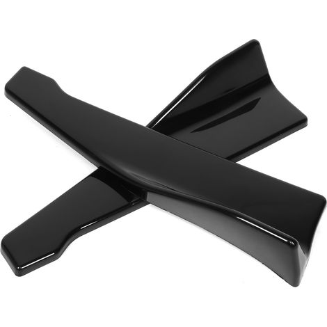 Diffuseur universel en plastique noir brillant pour pare-chocs arrière, protection de spoiler latéral, aileron de voiture, kit de 2 pièces, garniture de bouclier (1/5)