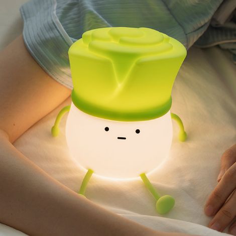 Bonita luz nocturna LED recargable con forma de cebolleta y control táctil, de 1,5 W, para la habitación de niños o adultos. (1/5)