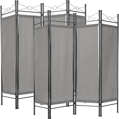 Lot de 2 Paravents 4 pans, Gris, 180 X 160 cm pour chambre et salle de bains (1/5)