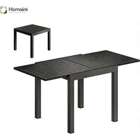 Esstisch aus schwarzem Aluminium 80 x 160 x 75 cm HOMAIRE (1/5)