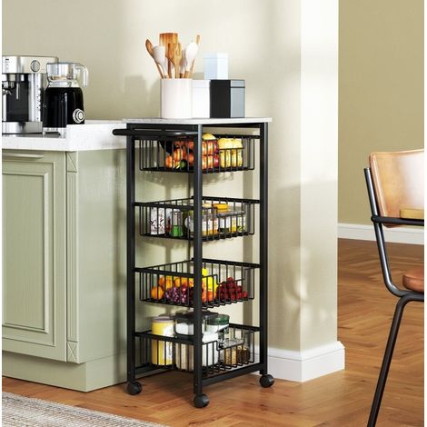 Carrello cucina con 4 cesti estraibili 49,5 cm OKMYHOME (1/5)