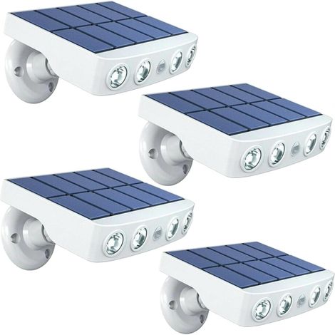 Lot de 4 - Lampe projecteur solaire extérieur étanche avec détecteur de mouvement - Panneau a recharge rapide (1/5)