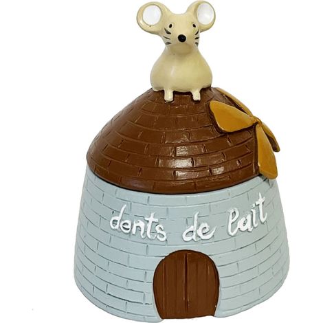 Petite boite à dents de lait souris sur un petit moulin gris (1/2)