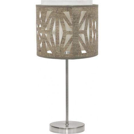 Lampada da Tavolo Katerina 1xe14 Nichel/legno grigio 42x17x17 Cm