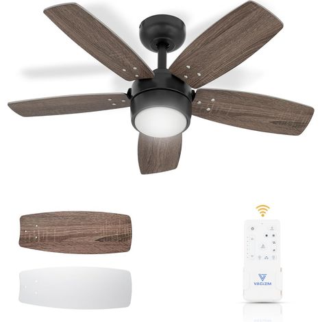 91cm Ceiling Fan for Small Rooms: Modern with Dimmable Light and Remote Control - Reversible and Quiet with 6 Speeds for Small Rooms - 230V (1/5)