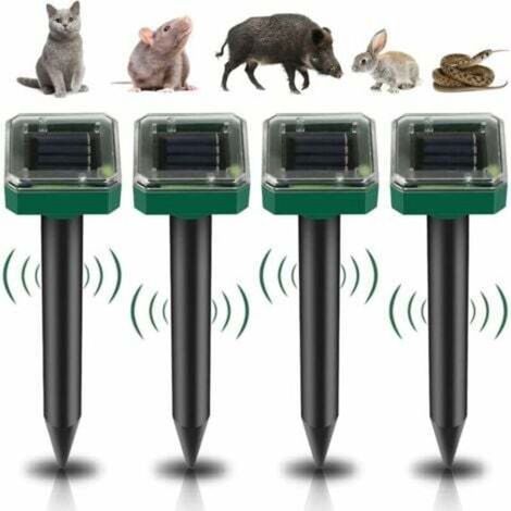 Confezione da 4 repellenti per topi a ultrasuoni ad energia solare, repellenti solari per topi, repellenti a ultrasuoni per serpenti, repellenti per topi impermeabili IP65, repellenti per gopher da es (1/5)