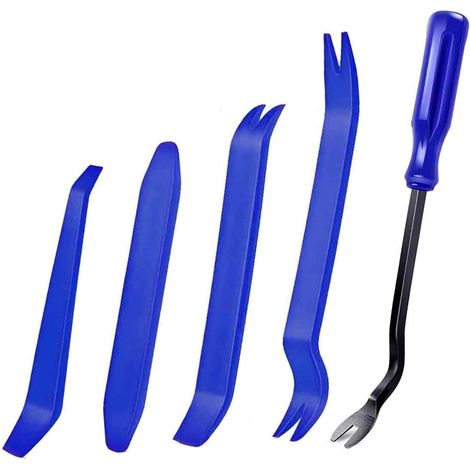 Set mit 5 Verkleidungsdemontagewerkzeugen, robustes Kunststoffgehäuse, ergonomisches Design, Lackschutz, für den Fahrzeuginnenraum (1/5)