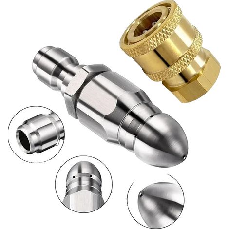 Buse de Nettoyage de Canalisation Mini, Acier Inoxydable Durable, Pression de 5000 PSI, A (1/2)