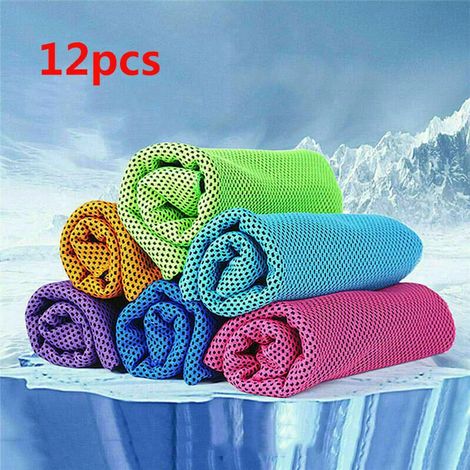 Kühlendes Handtuch 12er Set, Kühltücher, Kühlhandtuch Sport Cooling Towel Yoga