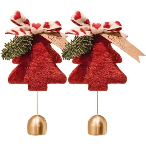 Decorazione natalizia a forma di campana da appendere - 2 pezzi Decorazione per albero di Natale a forma di campana da appendere - Fiori natalizi fatti a mano fai da te (1/5)