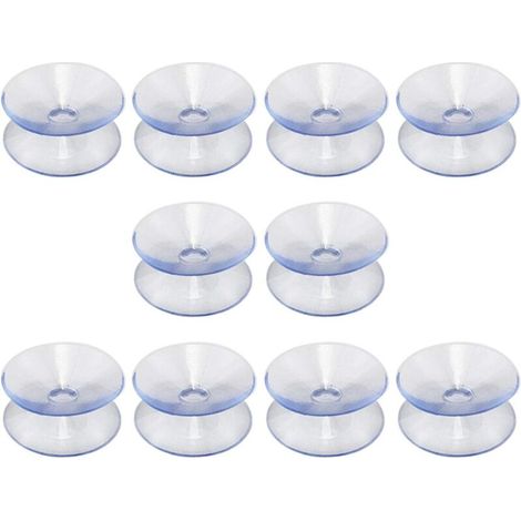 Double Sided Suction Cups Compatible with Glass Table Top, 10 Hookless Suction Cups, Multifunctional Mirror Suction Cups, Double Sided Non-Slip Glass (30mm) (1/5)