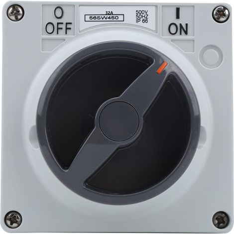 Interrupteur prise étanche extérieur anti-poussière rotatif marche/arrêt voyants 250V 4 pièces (1/5)