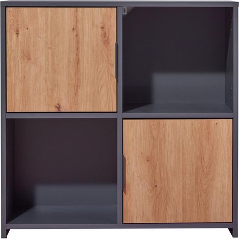 Pepeto Regal 2 Türen, 2 Ablagen grau, Artisan Eiche dekor. (1/5)