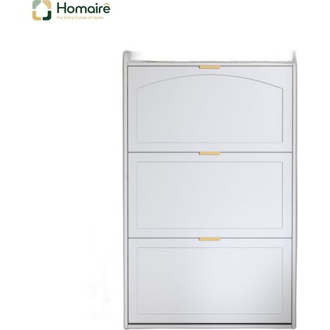 Colonnes de rangement en tissu blanc 76 x 23 x 118 cm HOMAIRE (1/5)