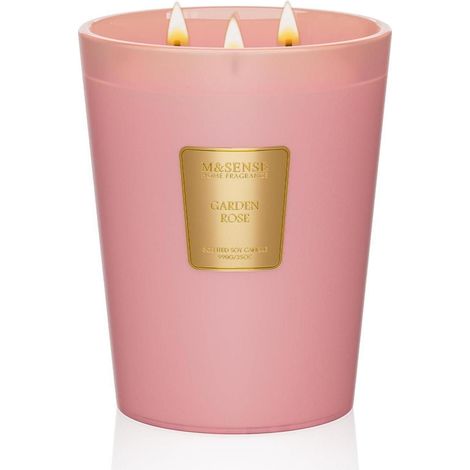 Duftkerze Glas Sojawachs 3 Dochte 150h Rose Jasmin 990g Garten-rose (1/5)