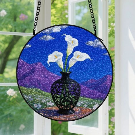 12.5cm Suspension décorative vitrale pour fenêtre, décoration colorée, cadeau pour elle, amoureux, meilleurs amis et collègues (1/5)