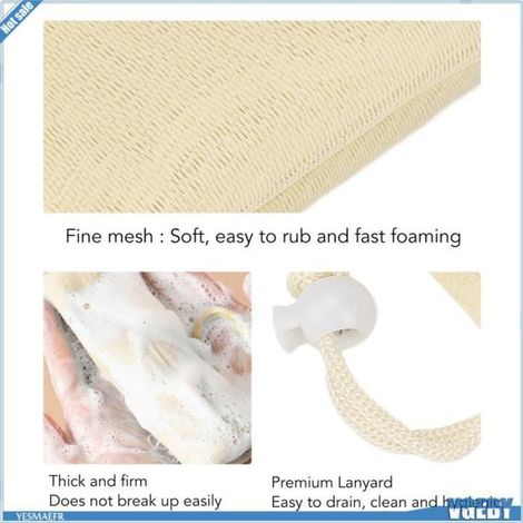 Ashata Pochettes à savon en 5pcs Poches à Savon Mesh Soft Multi Couches Mousse Net Savon Porte-cordon Sa OBF hygiene palette (1/5)